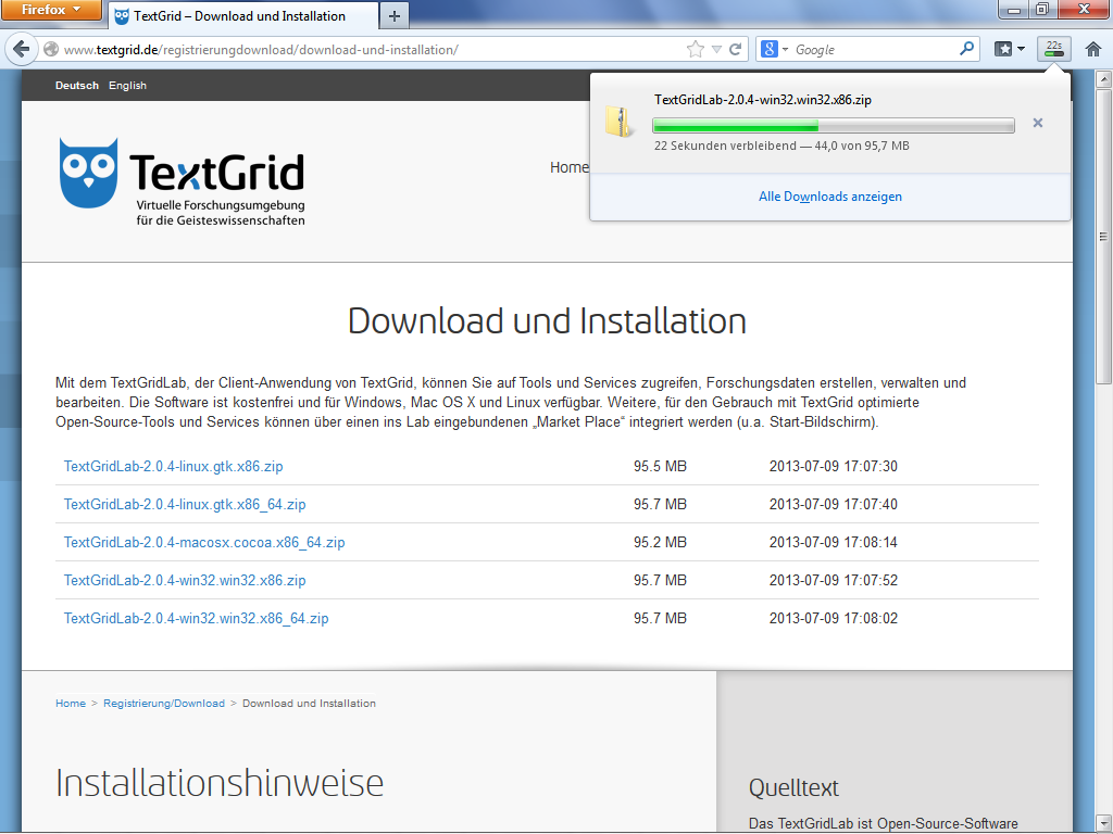 The current version of the TextGridLab