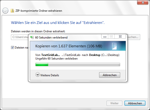Save the ZIP file on a local drive